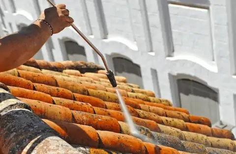 Démoussage de toiture aux Mathes